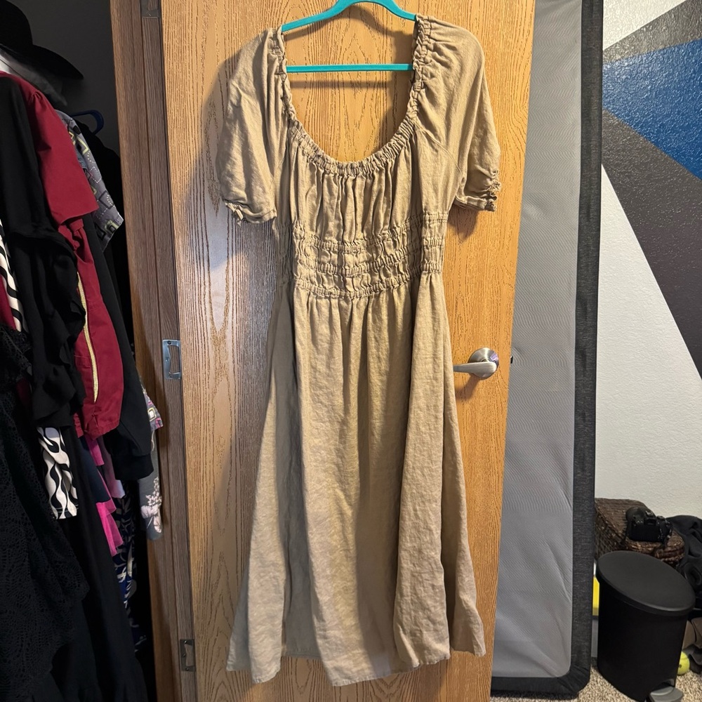 Elegant Tan Women's Dress